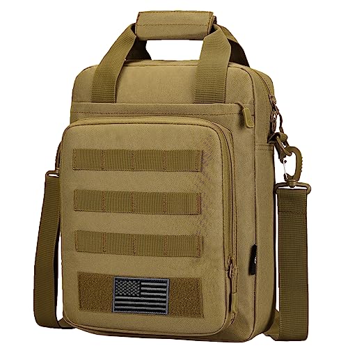 ZHIERNA Tactical Messenger Bag, Tactical Briefcase for Men Tactical Laptop Bag Heavy Duty MOLLE Shoulder Pack Handbag for Men(Coyote) - Image 1