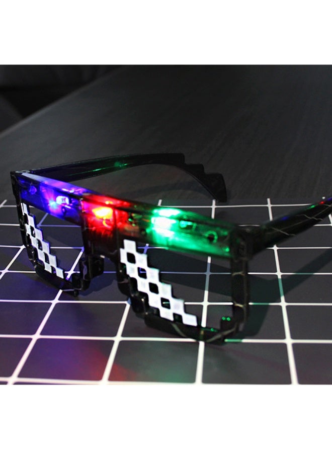 2 PCS LED Light Up Glasses for Kids & Adults, Pixel Art Design Style, Glow in the Dark Neon Glasses, Personalized Light-Up Glasses for Party Favors, Birthday & School Events, Wedding, and All Kind of Them Party (Black/Green) - Image 4