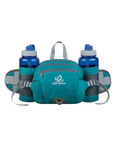 WATERFLY Fanny Pack Waist Bag: Fannie Pack 2 Water Bottle Holders Lumbar Belt Hiking Walking Running Jogging Camping Large Woman Man (Bottle Not Included) - Image 1
