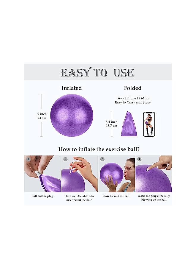 PROMASS 2 Pcs Exercise Ball,25Cm,65Cm Yoga Ball,With Quick Foot Pump,Workout Exercise Ball For Fitness,Yoga,Pilates,Core Training And Physical Therapy,Improves Balance,Premium Non-Slip Design  - Image 4