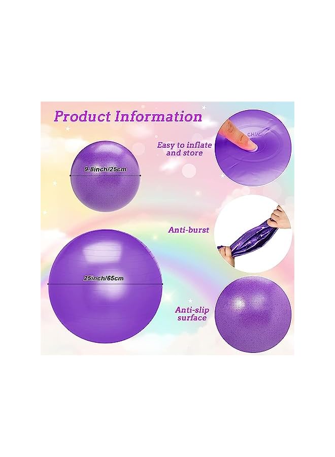 PROMASS 2 Pcs Exercise Ball,25Cm,65Cm Yoga Ball,With Quick Foot Pump,Workout Exercise Ball For Fitness,Yoga,Pilates,Core Training And Physical Therapy,Improves Balance,Premium Non-Slip Design  - Image 2