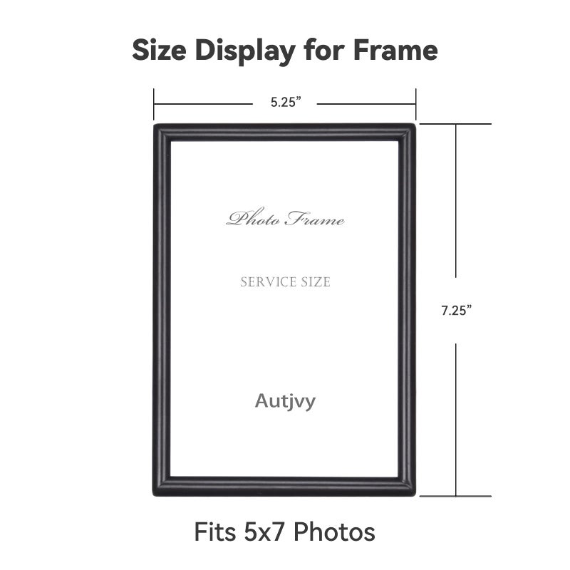 Autjvy 5x7 Picture Frame set of 2  Matte Black Modern Thin Aluminum Metal Photo Frames with HD Real Glass  Display for Tabletop and Wall Collage  2 Pack - Image 2