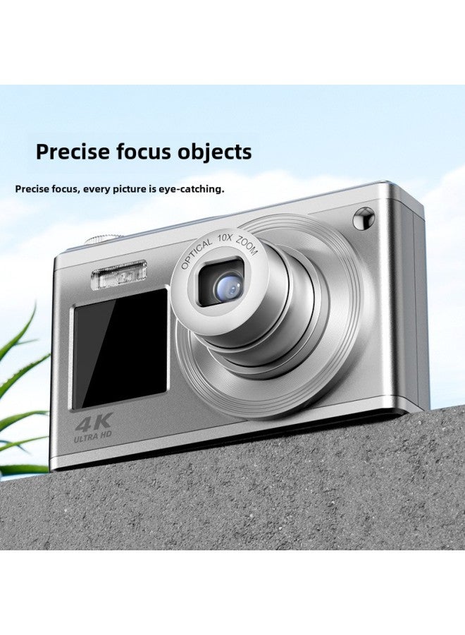 Generic Ccd Camera 4K HD Dual-screen Telescopic Lens Digital Camera Student Portable Card Machine-Body Color:C23 Black Standard  - Image 3