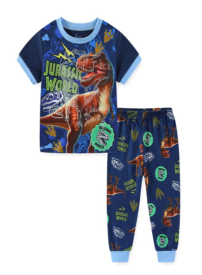 babyqlo Jurassic T-Rex World Explorer Pajama Set - Image 2