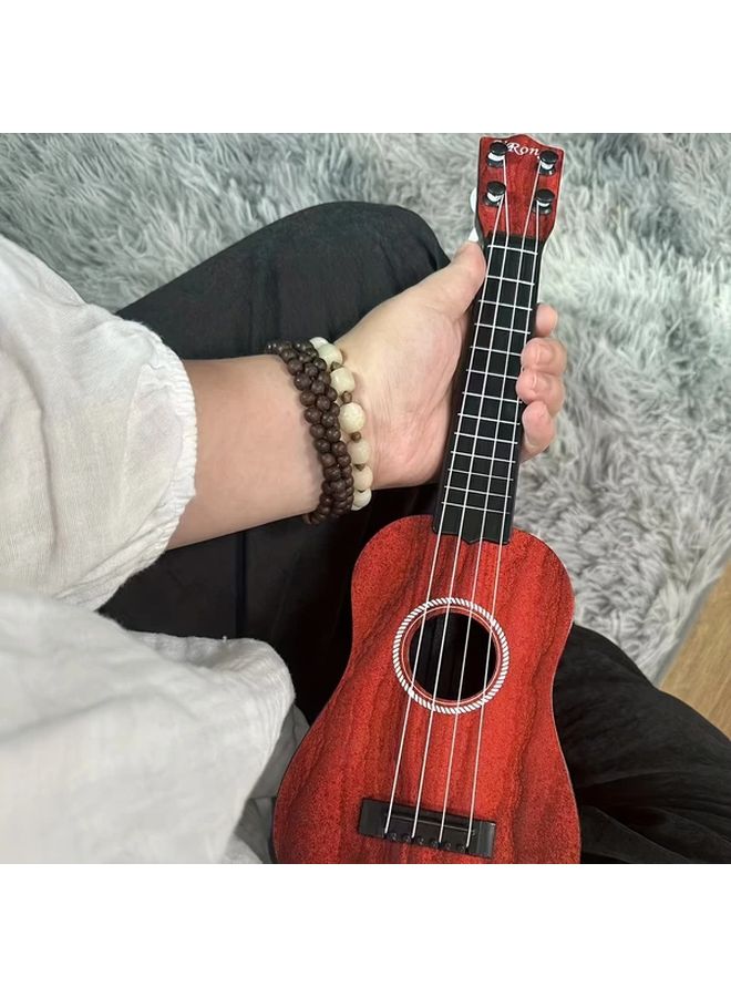 Red Kids Fun Ukulele Toy Guitar 16.5 Inch Educational Music Gift for Children Beginners - Image 5