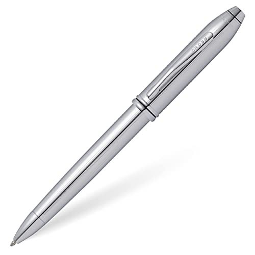 Cross Townsend Refillable Ballpoint Pen Presented in a Luxury Gift Box - Medium Point, Black Ink, Lustrous Chrome - Image 1