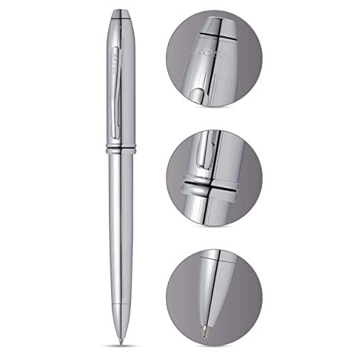 Cross Townsend Refillable Ballpoint Pen Presented in a Luxury Gift Box - Medium Point, Black Ink, Lustrous Chrome - Image 2