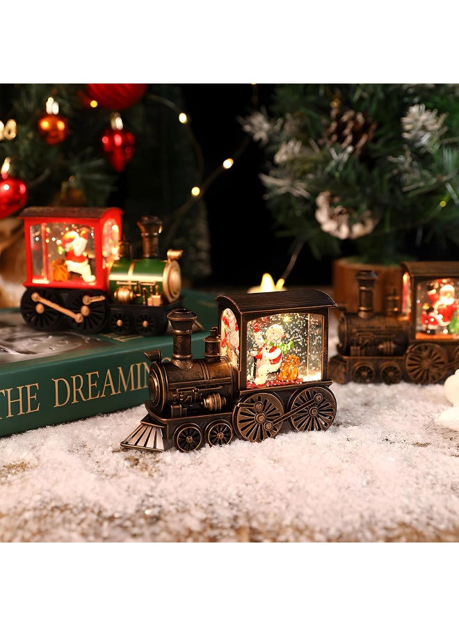 عالية الجودة صندوق موسيقى عشية عيد الميلاد، كرة ثلجية لعيد الميلاد على شكل قطار فانوس مع ماء لامع دوار مع موسيقى وإضاءة، صندوق موسيقى يعمل بالبطارية كهدية ديكور منزلي لعيد الميلاد، مشهد رجل ثلج - Image 2