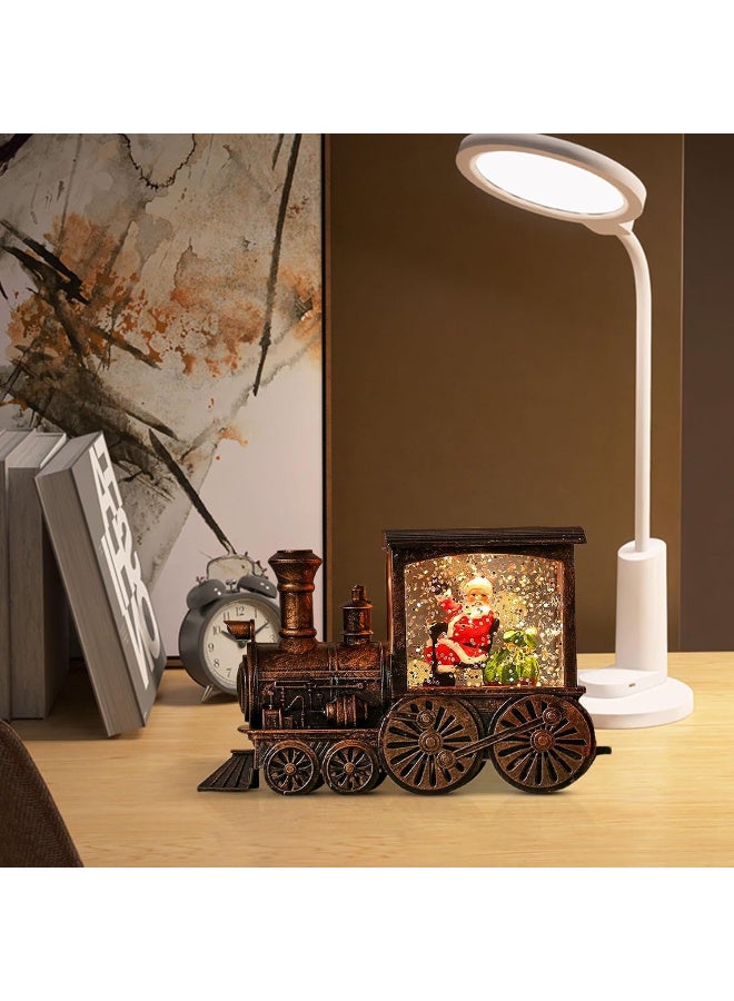 عالية الجودة صندوق موسيقى عشية عيد الميلاد، كرة ثلجية لعيد الميلاد على شكل قطار فانوس مع ماء لامع دوار مع موسيقى وإضاءة، صندوق موسيقى يعمل بالبطارية كهدية ديكور منزلي لعيد الميلاد، مشهد رجل ثلج - Image 5