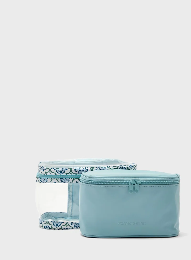 women'secret Pack Of 2 Plain Cosmetic Bags