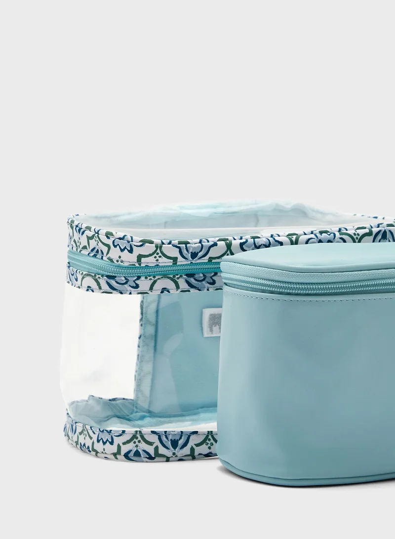 women'secret Pack Of 2 Plain Cosmetic Bags