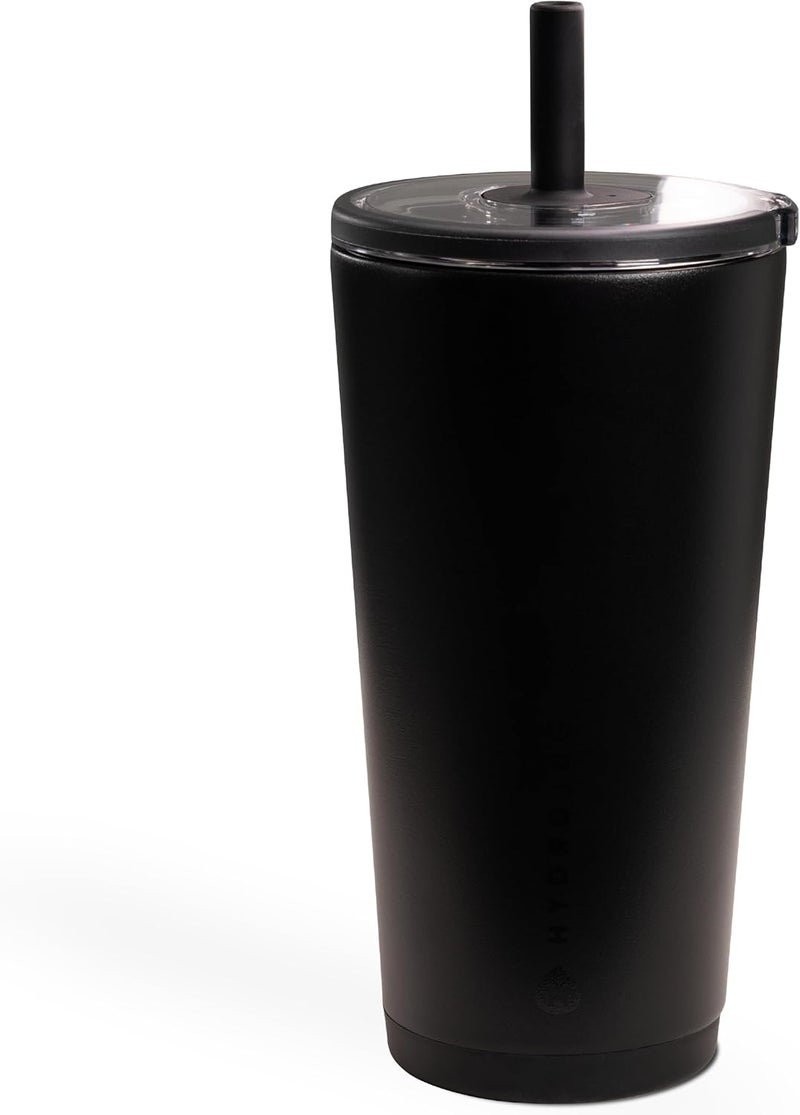 HydroJug Everyday Tumbler 20 oz – Ceramic-Lined Insulated Tumbler with Straw and Soft-Touch Lid, Cup Holder Friendly, Double-Wall Vacuum Insulation, Reusable Travel Cup – Black - Image 1
