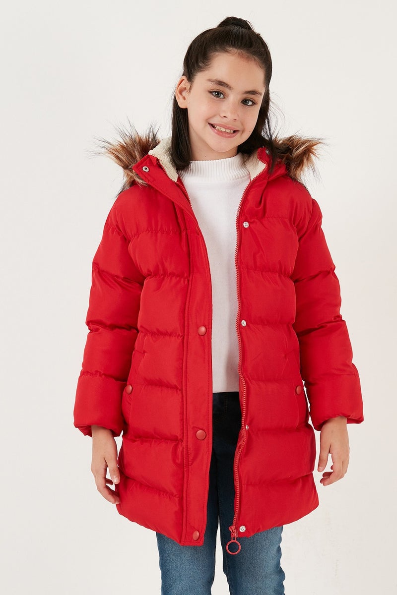 Lela Faux Fur Hooded Coat with Pockets Girls' Coat 6028720  - Image 2