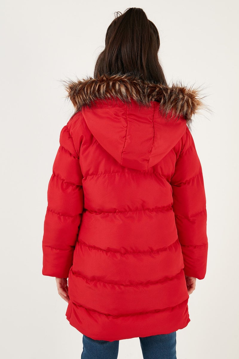 Lela Faux Fur Hooded Coat with Pockets Girls' Coat 6028720  - Image 5