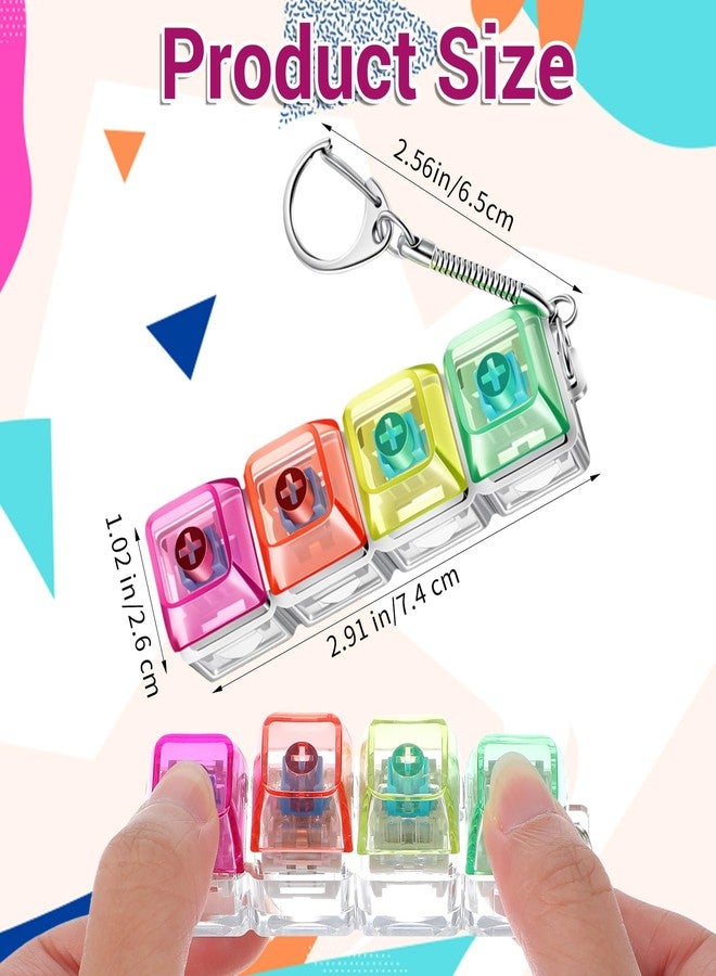 Sibba 3 Pcs Keyboard Fidget Toy,4-in-1 Keyboard Adult Fidget Keychain Click - Image 2