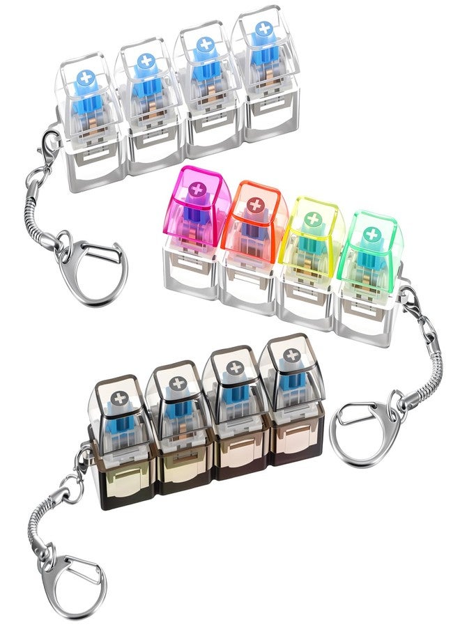 Sibba 3 Pcs Keyboard Fidget Toy,4-in-1 Keyboard Adult Fidget Keychain Click - Image 1