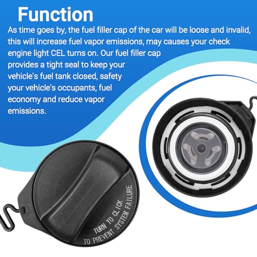 CULMKARI Fuel Tank Gas Filler Cap Fits for Volvo S60 Cross Country S80 V60 Cross Country V70 XC60 XC70 XC90 Replace 31392044 313 920 44 Gas Cap - Image 4