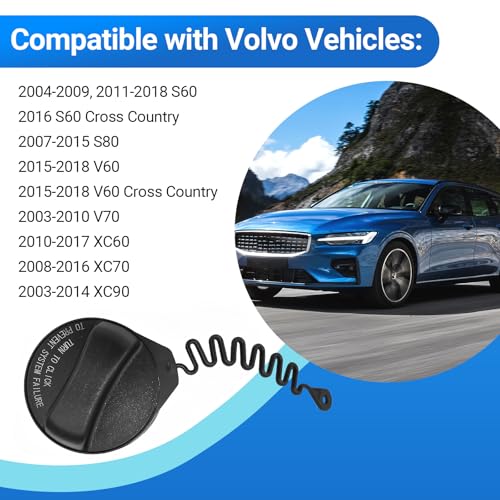 CULMKARI Fuel Tank Gas Filler Cap Fits for Volvo S60 Cross Country S80 V60 Cross Country V70 XC60 XC70 XC90 Replace 31392044 313 920 44 Gas Cap - Image 2