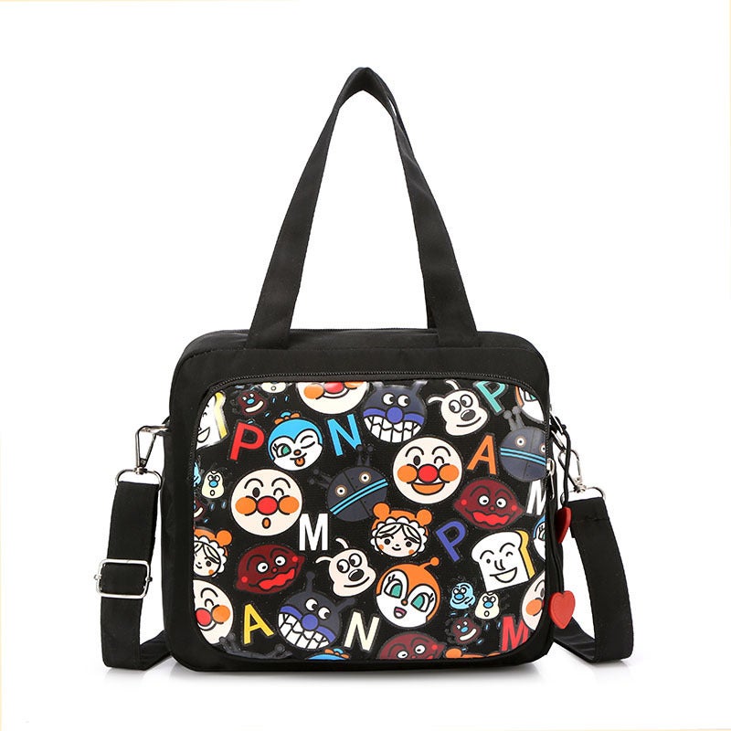 2023 New Cartoon Mommy Bag Factory Portable Waterproof Handheld Mother Baby Bag Single Shoulder Multi-function Casual black cartoon 