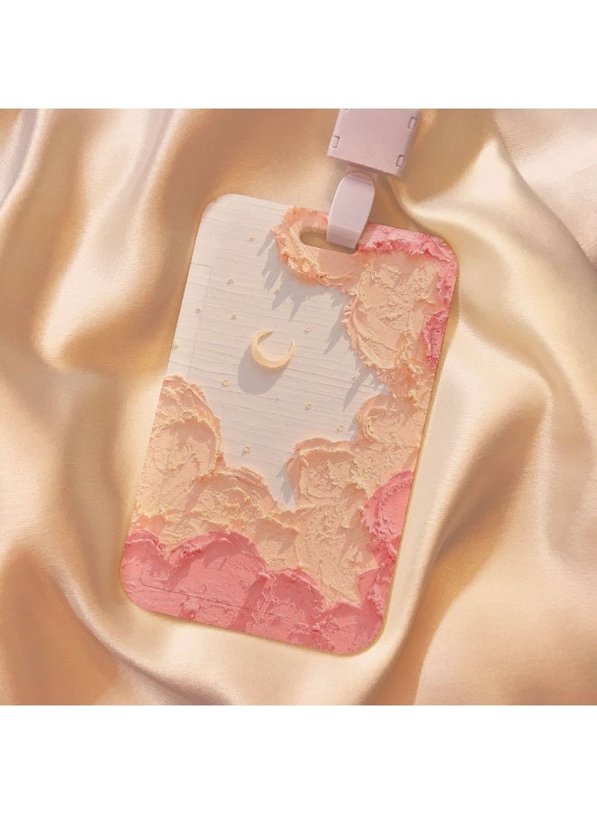 NIBEMINENT 1 - Piece The World Of Oil Painting Kpop Photo Card Holder Pendant Key Chain ID Badge Holder ID Card Holder Photo Card Protector for School ID Office ID Access Card for Women Girls - Image 1