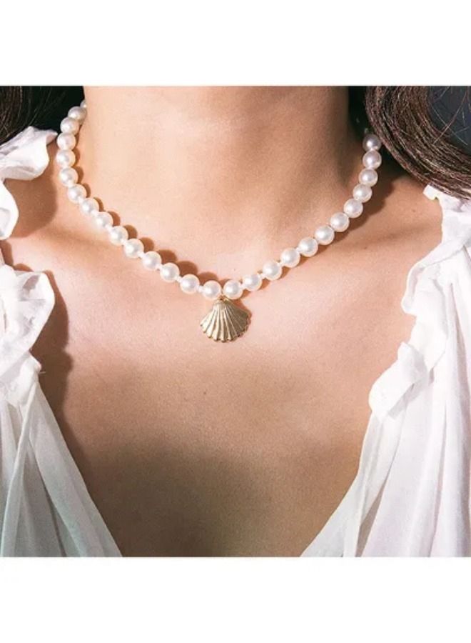 قلادة متناسقة بتصميم لؤلؤ صناعي - Image 2