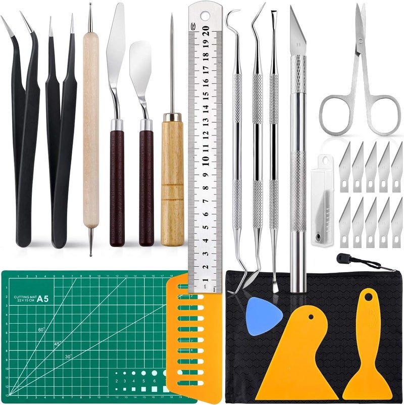 NEOACT 28 PCS Precision Craft Tools Set Vinyl Weeding Tools Kit for Weeding Vinyl, DIY Art Work Cutting, Hobby, Scrapbook - Image 1