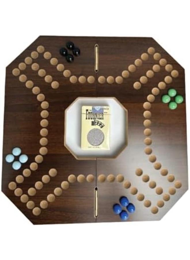 Generic Lebanese Wooden Jackaroo Board Game for 2-4 Players Classic Marble & Card Game Strategic Family Fun Ideal for All Ages Durable Wooden Construction 