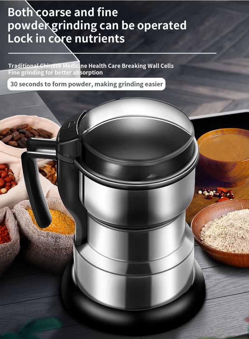 Brutelle Electric Coffee Grinder 300W High Power Stainless Steel Grinder Machine for Kitchen Cereal Nuts Beans Spices Grains Fast Grinding Home Use Daily Use - Image 2