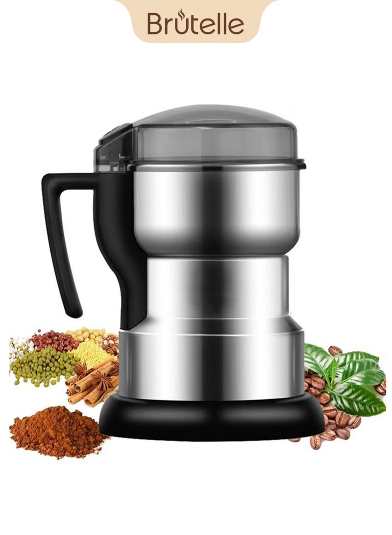 Brutelle Electric Coffee Grinder 300W High Power Stainless Steel Grinder Machine for Kitchen Cereal Nuts Beans Spices Grains Fast Grinding Home Use Daily Use - Image 1