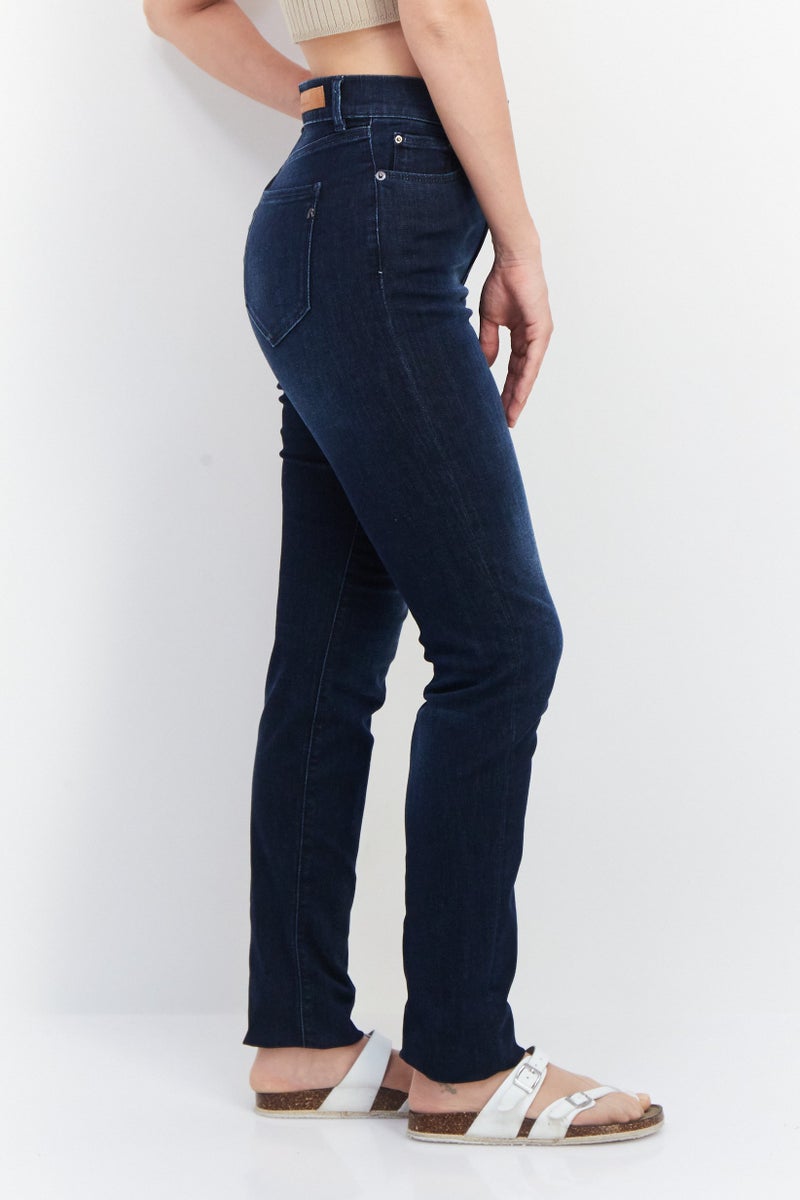 Replay Women Super Slim Fit Washed Stretchable Jeans, Navy - Image 4