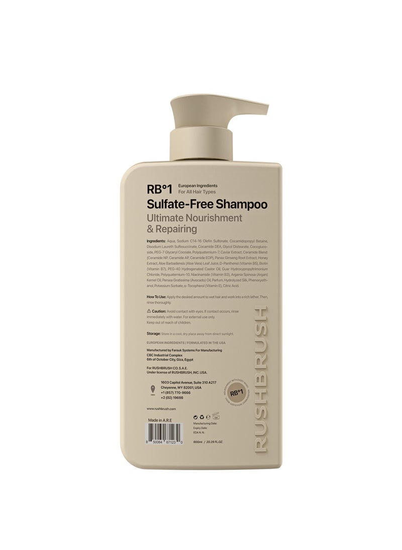 Rush Brush - RB°1 Sulfate-Free Shampoo - 600ml - Image 1