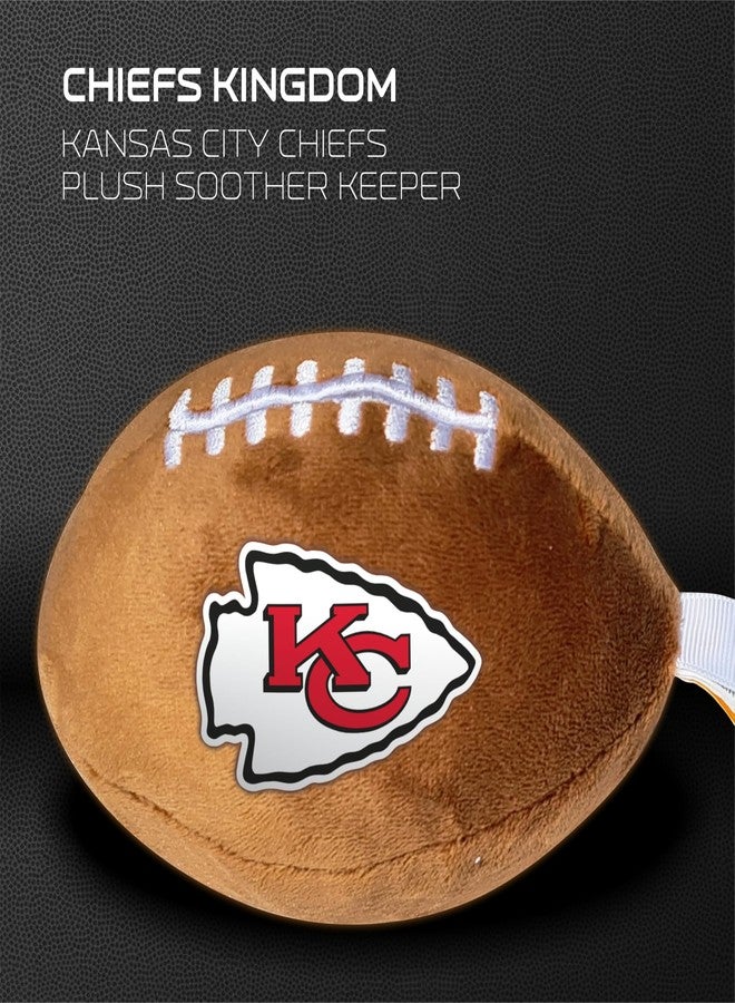 Smilo Kansas City Chiefs Plush Football Pacifier Holder by Smilo - Officially Licensed NFL Soother Holder - Soft Plush Toy and Dummy Holder - Fits Any Pacifier - Stroller Accessory & Newborn Essential - Image 5