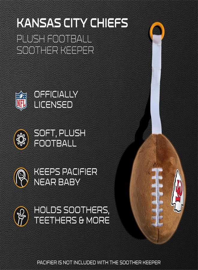 Smilo Kansas City Chiefs Plush Football Pacifier Holder by Smilo - Officially Licensed NFL Soother Holder - Soft Plush Toy and Dummy Holder - Fits Any Pacifier - Stroller Accessory & Newborn Essential - Image 4
