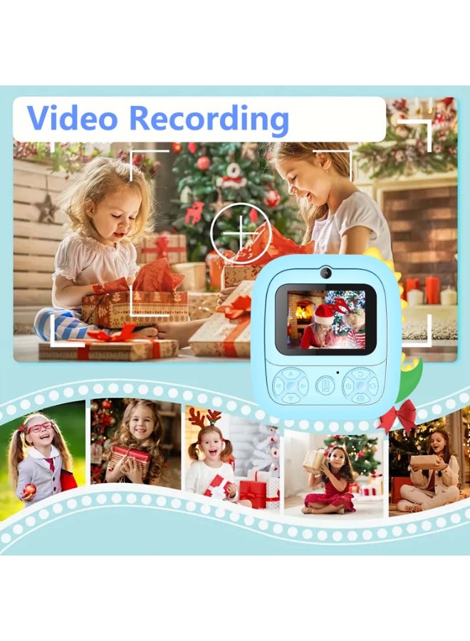 Instant Print Camera for Kids, Instant Thermal Photo Printing 2.4" HD Kids Camera 1080P with 5 Rolls of Printer Paper, Birthday Gifts Toy for 3-12 Year Old Girls Boys with 32GB SD Card - Image 4