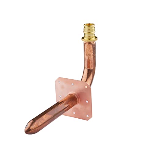 EFIELD (Pack of 10) EFIELD Pex-A Expansion F1960 Connection, Copper Stub Out Elbow with Wall Flange, 1/2"-6 Inch Length,(STUB013) - Image 2