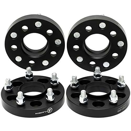 VLAOSCHI Black Forged 5x110 Hubcentric Wheel Spacers 1 Inch with 12x1.5 Studs Compatible with Jeep Ch-evy 5 Lug for 2015-2022 Renegade Cherokee KL | 2017-2022 Compass MP | Dart Malibu HHR - Pack of 4 - Image 1