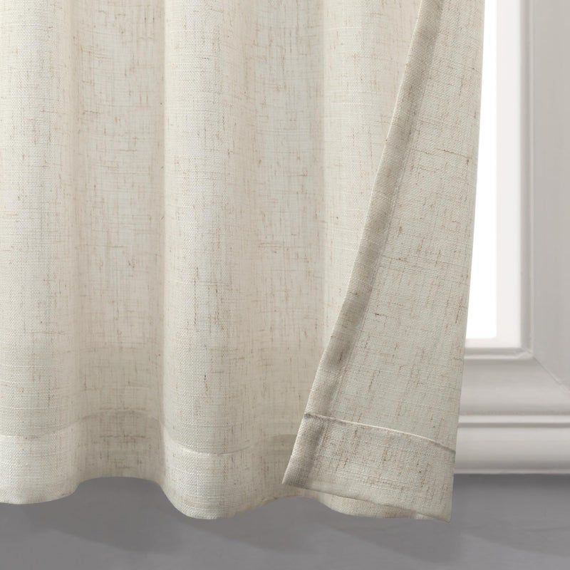 Pitalk Flax Linen Kitchen Curtains for Windows Over Sink 2 Panels Back Tab Pocket Primitive Earth Tone Small Bathroom Window Curtain for Short Window Bedroom Valance Tier Mini Neutral Farmhouse 52 x 24 Beige - Image 5