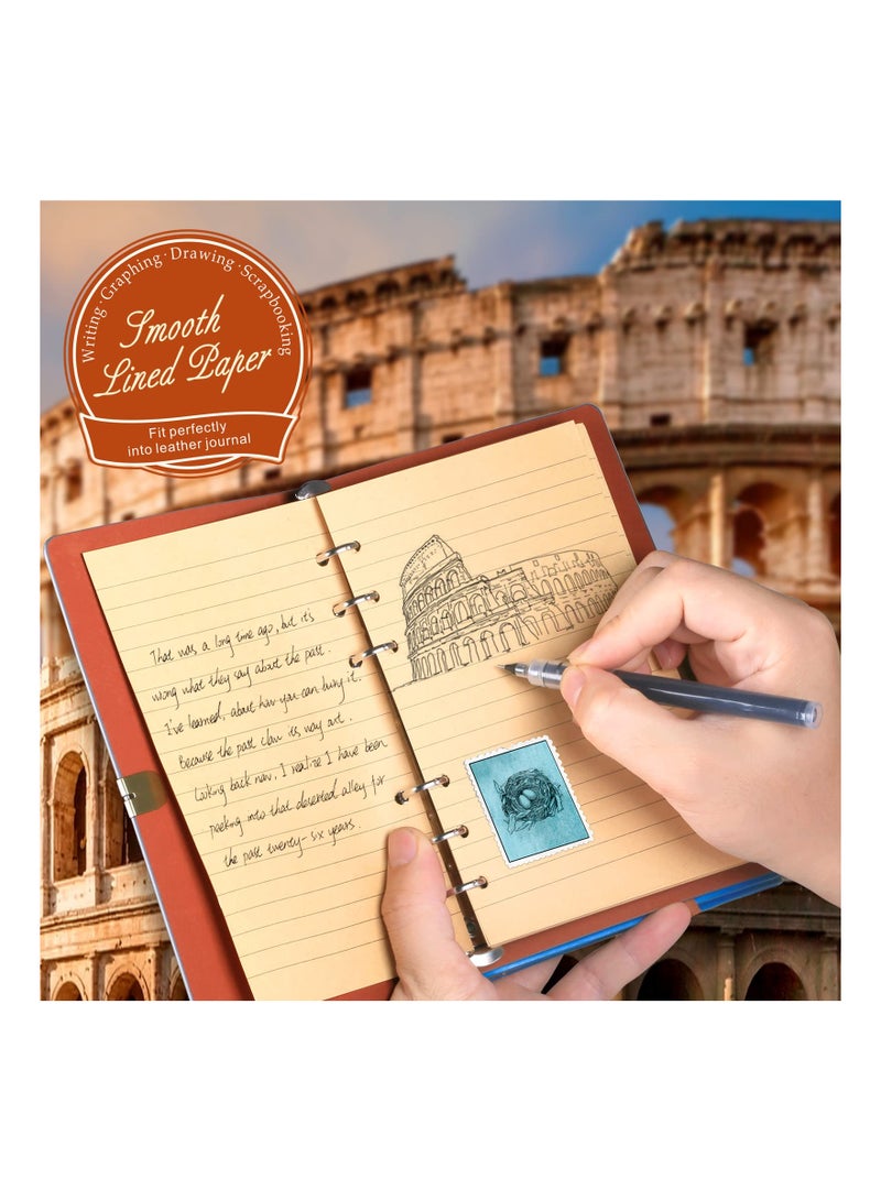 SOLARAE ورق إعادة تعبئة A6، ورق مجلد A6 ذو أوراق مفككة، ورق دفتر ملاحظات A6 مخطط، ورق كتابة مقاس 6 حلقات مقسم، ورق إدخالات مخطط A6 لإعادة تعبئة دفتر ملاحظات A6، 160 ورقة/320 صفحة - Image 5