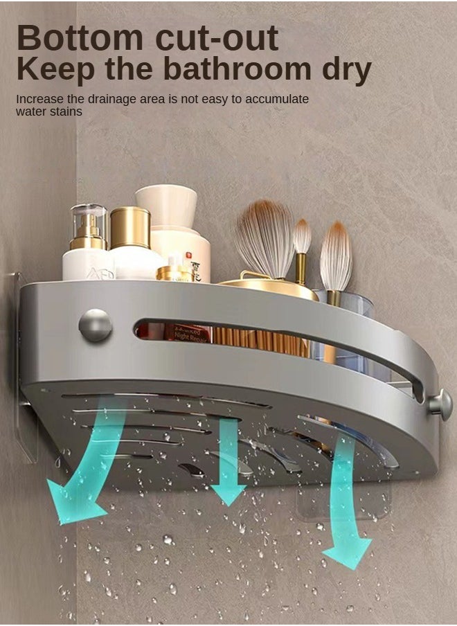 Haidue 3-Piece Bathroom Rack With Adhesive Wall Stickers, No Drilling, Rust Proof, Wall Mounted ABS Plastic Storage Rack, Suitable For Bathrooms and Kitchens  - Image 3
