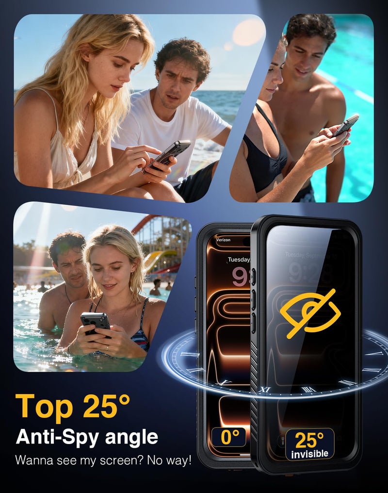 Magnetic for iPhone 17 Pro Max Case Waterproof, Built in Screen Protector u0026 Camera Protection, 【Compatible with MagSafe】 Full Body Dustproof Heavy Duty Rugged Phone Case 6.9'' (Privacy Black) - Image 2