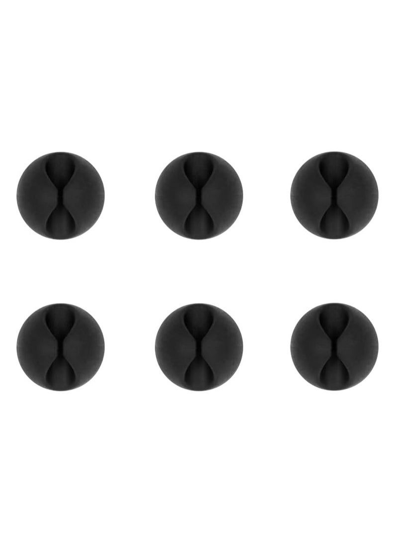Blupebble Anchor One Desk Tidy Organizer Cable Clip 6 Peices Set (Black)