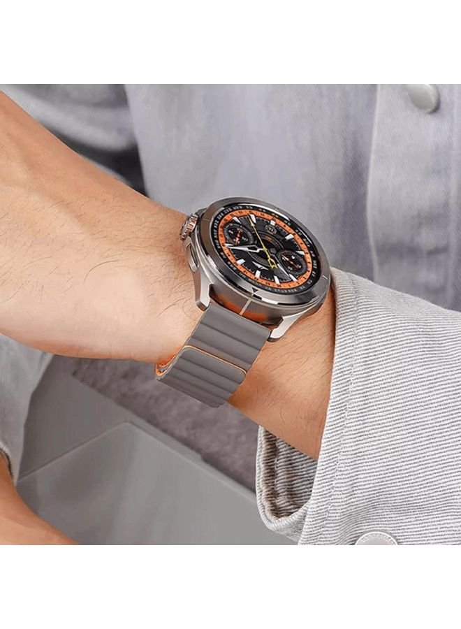 For Xiaomi Watch WatchS4 Sport Strap Color Magnetic S3 Loop S2 Silicone S1Pro Wristband-Color:Magnetic Return Ring Buckle Silicone [-antique White With Mist Blue] - Applicable To: Xiaomi Watch S4 Sport  - Image 3