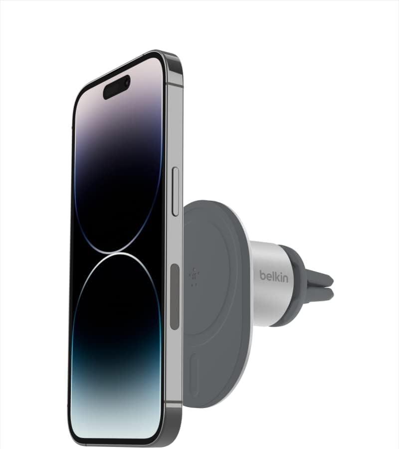 belkin Belkin MagSafe Vent Mount Pro  MagSafe Phone Mount for Car Magnetic Phone Holder Compatible with iPhone 15 iPhone 15 Plus iPhone 15 Pro iPhone 15 Pro Max iPhone 14  iPhone 13  Gray  - Image 1