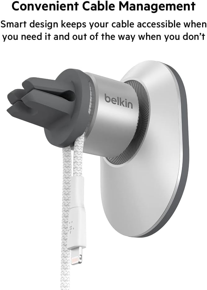 belkin Belkin MagSafe Vent Mount Pro  MagSafe Phone Mount for Car Magnetic Phone Holder Compatible with iPhone 15 iPhone 15 Plus iPhone 15 Pro iPhone 15 Pro Max iPhone 14  iPhone 13  Gray  - Image 2