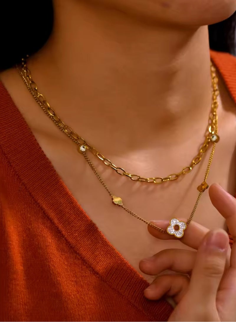 Casual collection Elegant & High Quality Stainless Steel Gold Plated Necklace For Women - Image 1