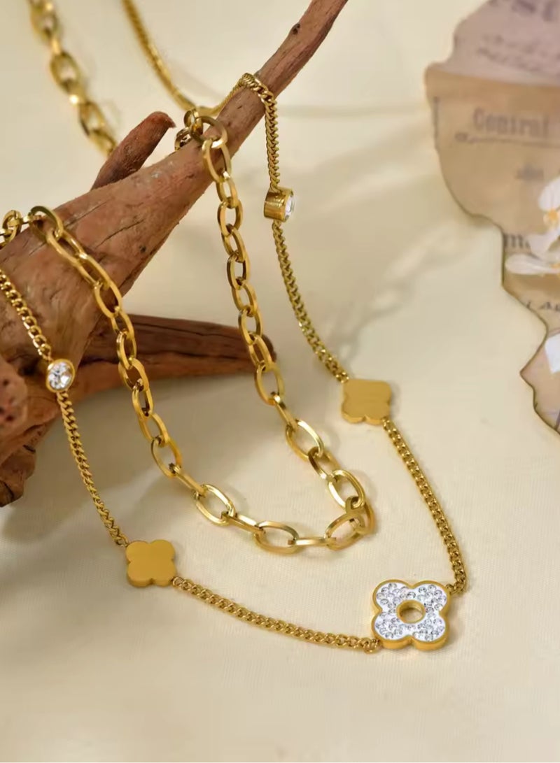 Casual collection Elegant & High Quality Stainless Steel Gold Plated Necklace For Women - Image 2