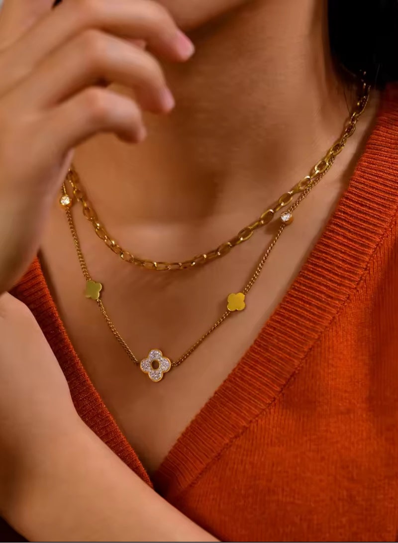 Casual collection Elegant & High Quality Stainless Steel Gold Plated Necklace For Women - Image 3