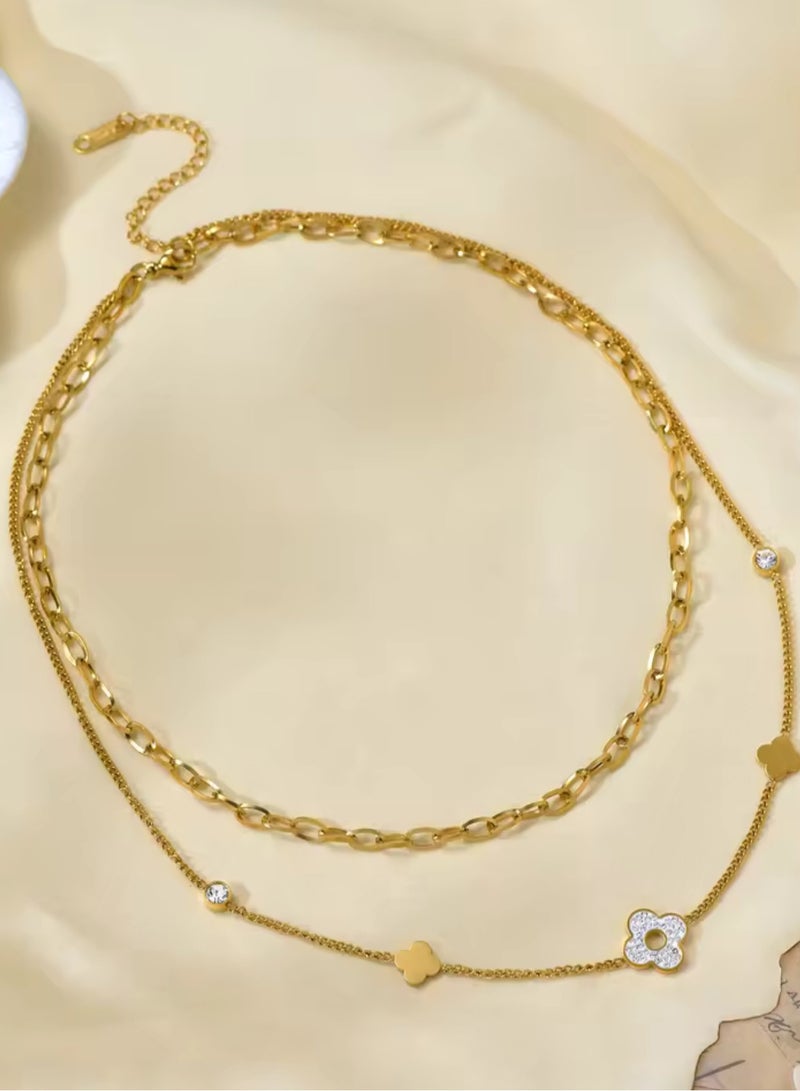 Casual collection Elegant & High Quality Stainless Steel Gold Plated Necklace For Women - Image 4