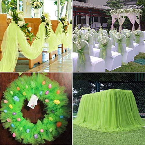 IONTACH Lime Green Tulle Fabric Rolls 6 Inch by 100 Yards (300 feet) Fabric Spool Tulle Ribbon for DIY Tutu Bow Halloween Decorations Baby Shower Birthday Party Wedding Christmas Craft Supplies - Image 5