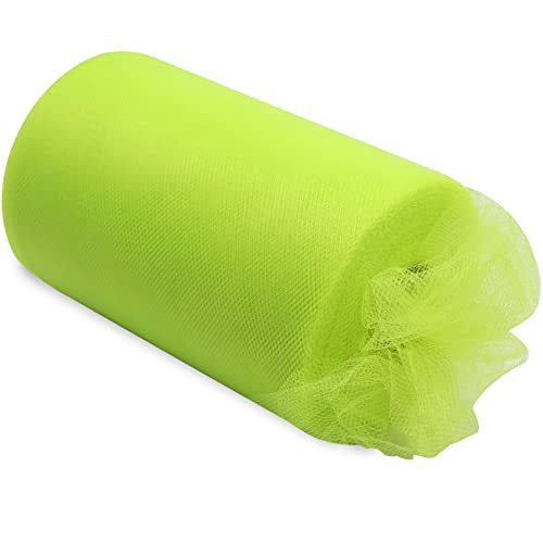 IONTACH Lime Green Tulle Fabric Rolls 6 Inch by 100 Yards (300 feet) Fabric Spool Tulle Ribbon for DIY Tutu Bow Halloween Decorations Baby Shower Birthday Party Wedding Christmas Craft Supplies - Image 2